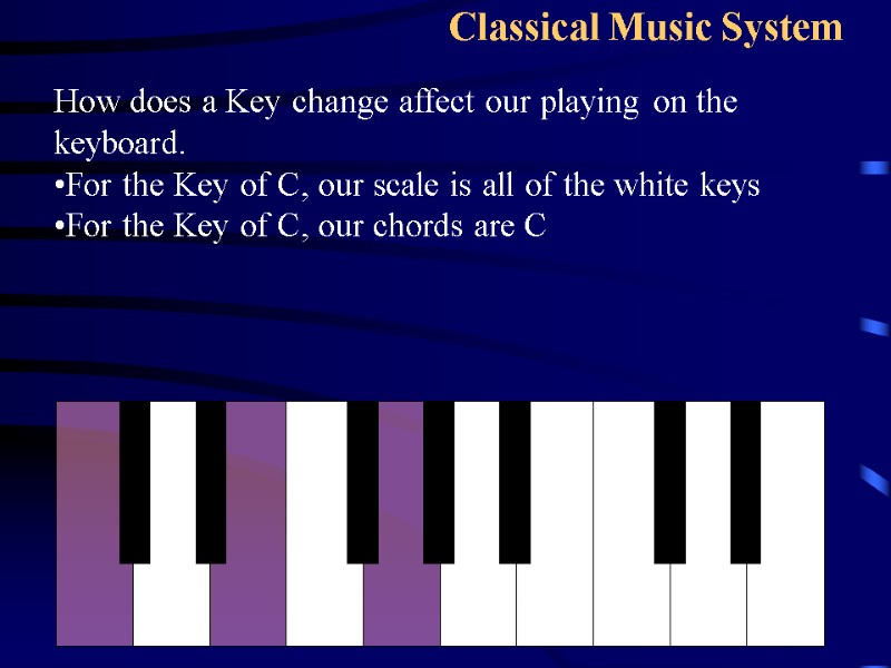 53 Classical Music System How does a Key change affect our playing on the